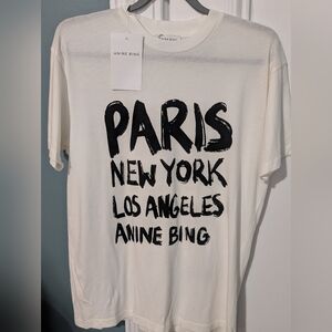 Anine Bing Rare Walker Off-White Graphic Painted Cities T-Shirt, Size Small